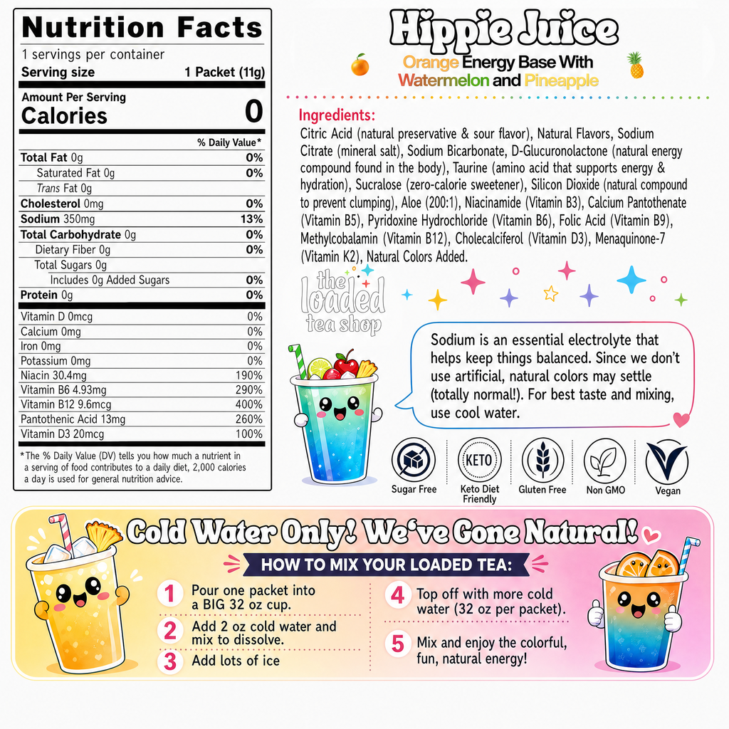 Hippie Juice (Caffeine-Free) - Tea for Easy Mixing