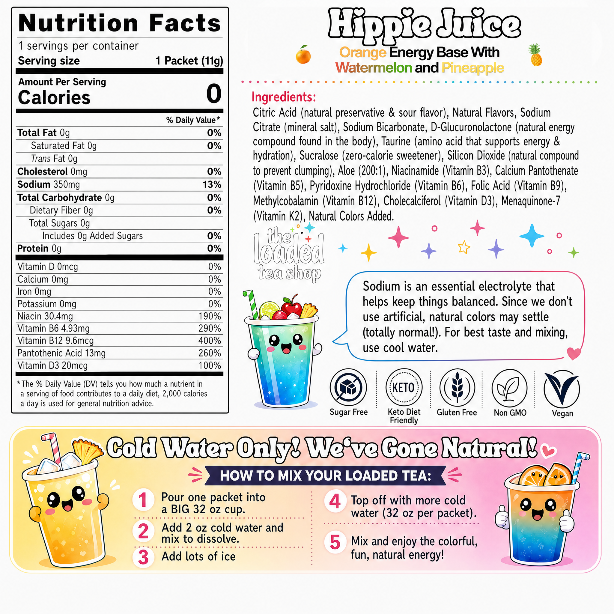 Hippie Juice (Caffeine-Free) - Tea for Easy Mixing