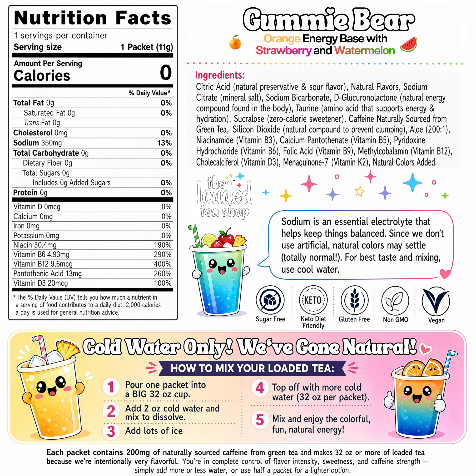 50 Case Gummie Bear - Your Fruity Sip